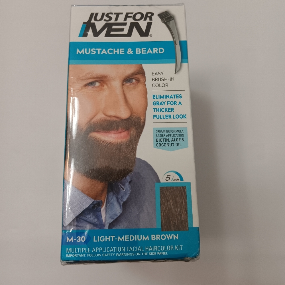 Just For Men Pack of 3 Mustache & Beard Color Gel Light Medium Brown M30 1 Kit